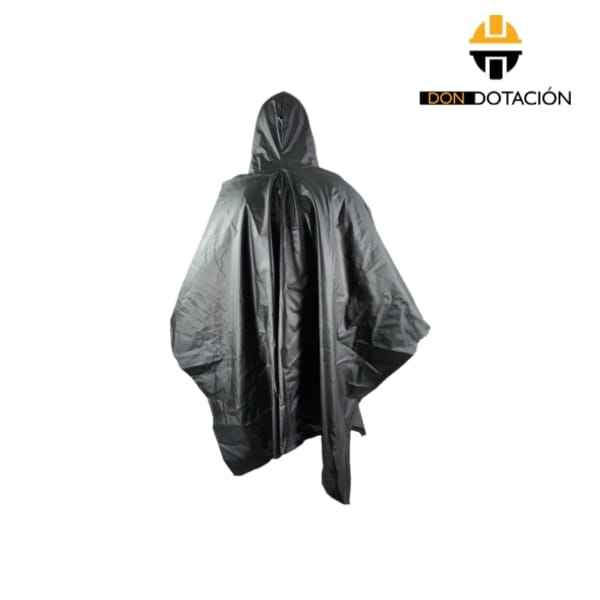 Capa O Poncho Impermeable Negra en PVC para Seguridad y Trabajo