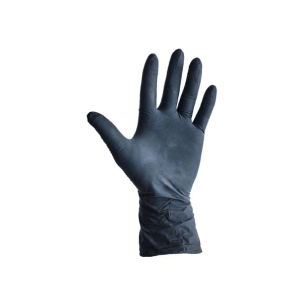 Guantes de examen de nitrilo negro x 50 und super strong sin polvo