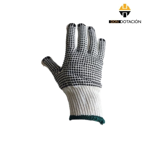 Guante de hilaza puntos negros pvc