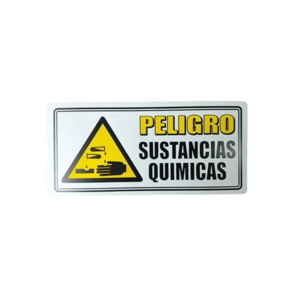 Señal de advertencia con aviso de sustancias quimicas