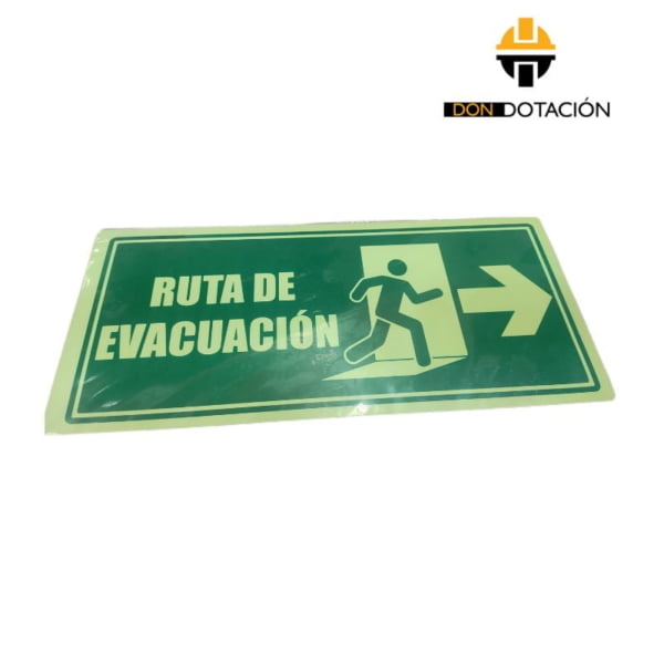 señaletica fotoluminiscente ruta de evacuación