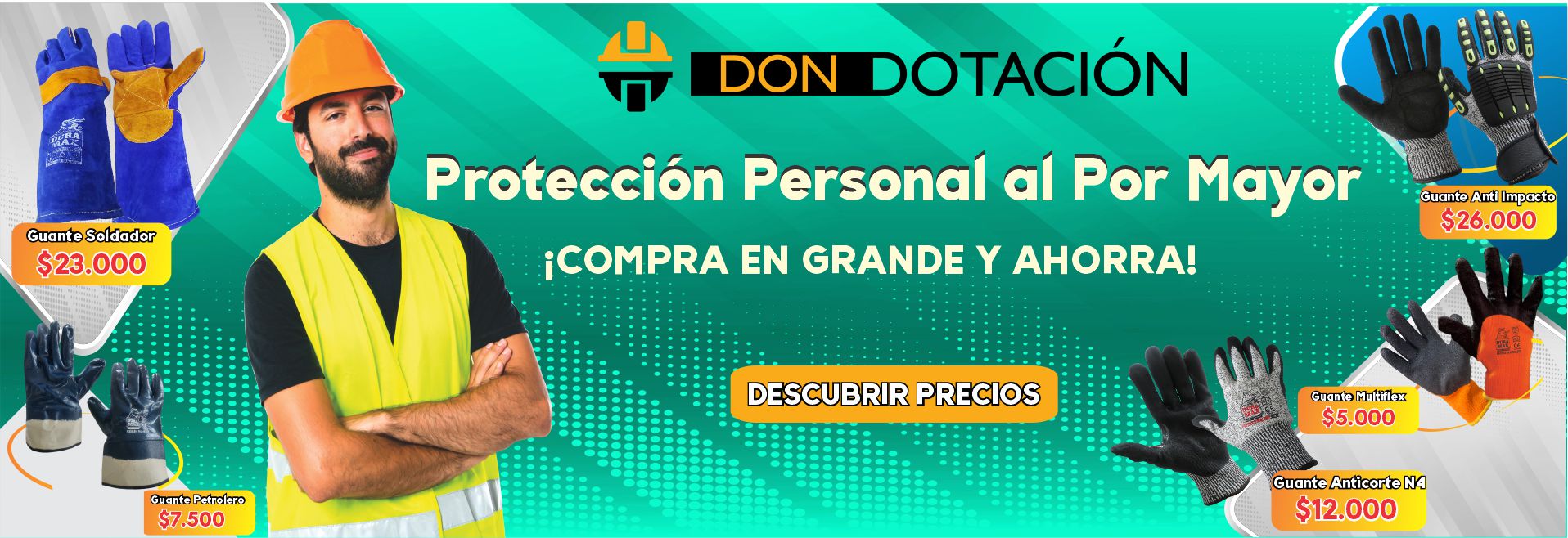 En don dotación Productos al por mayor de dotación industrial, Elementos de proteccion personal y primeros auxilios. Protege a tus empleados con nuestra amplia selección