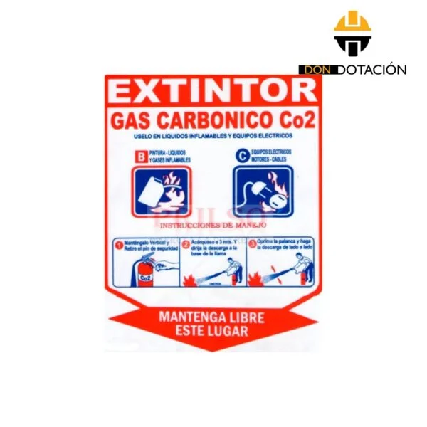 SEÑALIZACION EXTINTOR CO2 10 LIBRAS DIOXIDO CARBONO