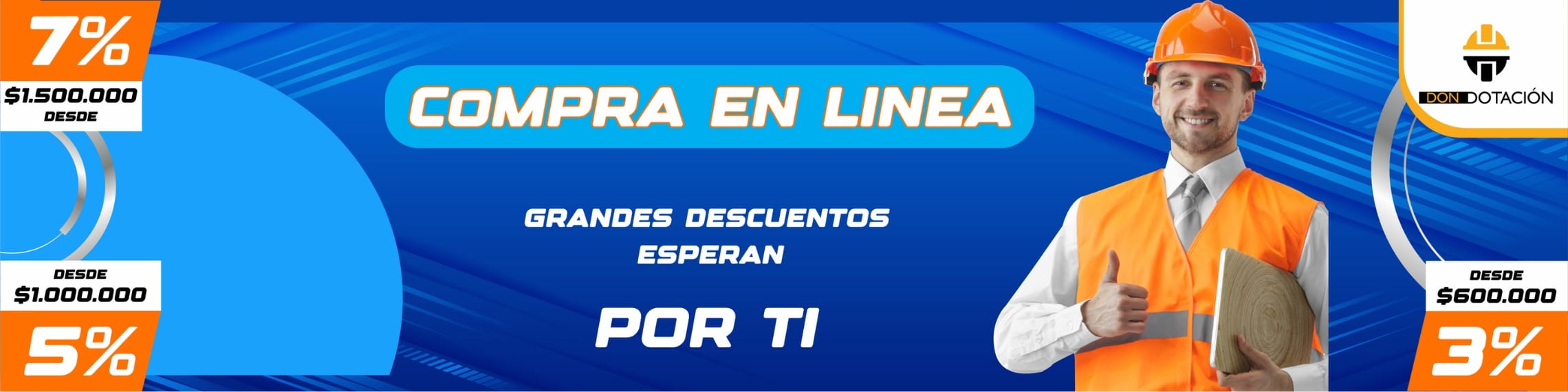 En don dotación Productos al por mayor de dotación industrial, EPP, ferretería y primeros auxilios. Protege a tus empleados con nuestra amplia selección
